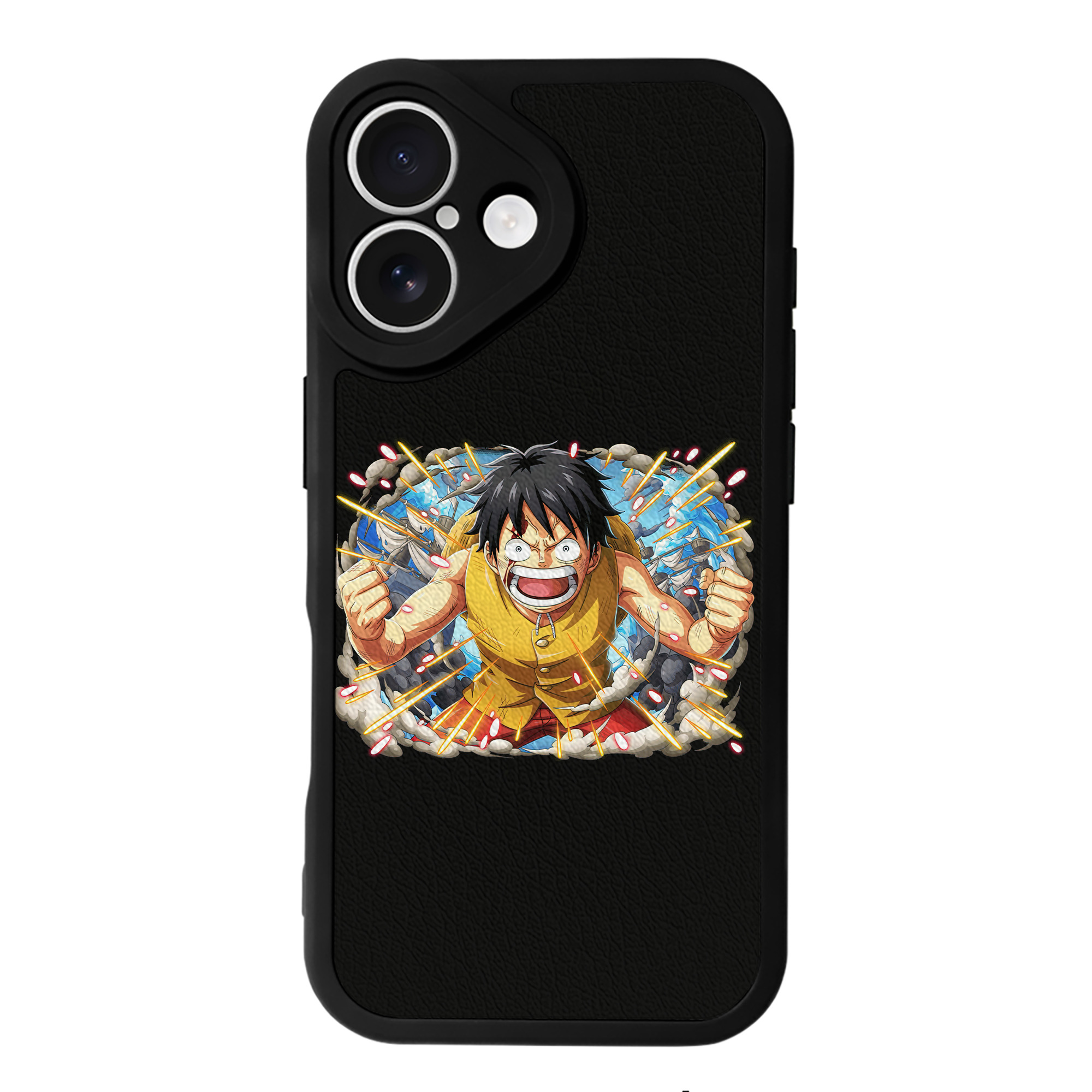 （画像用） ワンピース モンキー・D・ルフィ ONE PIECE Monkey D. Luffy 【iPhone 16シリーズ対応】シリコンスマホケース（レザー調） 材質：シリコン